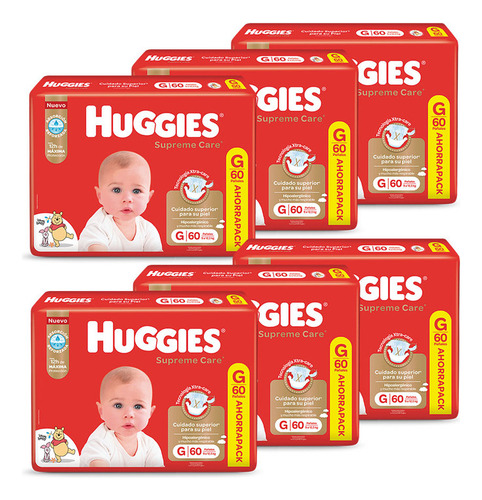 Pañales Huggies Supreme Care Cuidado Superior X 6 Unidades