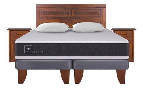 Cama Europea King Cic Ortopedic + Set Milán + Almohadas