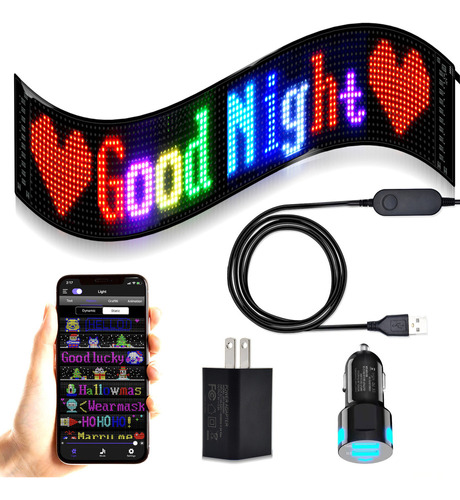 Letrero Negocio Luminoso Pantalla Flexibl Led 12x47cm Coches