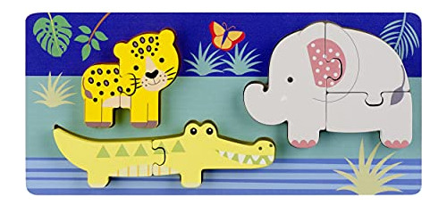 Juguetes De Árbol De Naranja Mini Puzzles, Animales De Selva