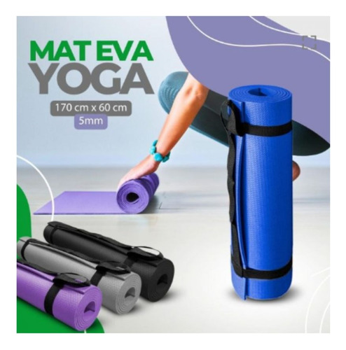 Tapete Eva Yoga Fitness Pilates Mat C/ Alça - Escolha A Cor
