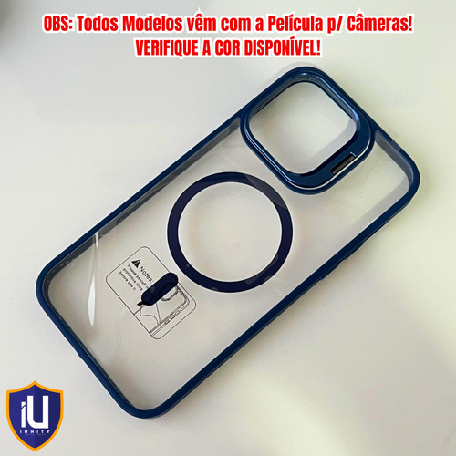 Capa Suporte Apoio Magnética P/ iPhone + Película Vidro 3d