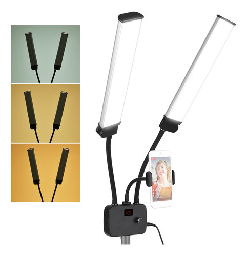 Brazos Led Flexibles Con Doble Flujo Luz Para Fotografía