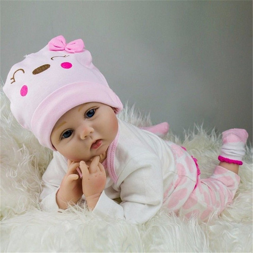 Muñeca Bebe Reborn De Silicona 55 Cm