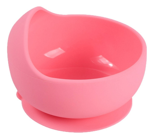 Bowl Tigela Potinho Silicone Infantil Bebê Com Ventosa Rosa