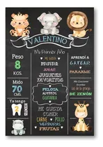 Comprar Pizarra Personalizada Imprimible Safari Baby Jungla Mod.1