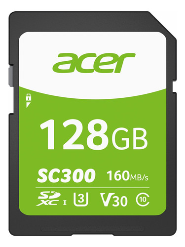Memoria Sd 128gb Acer V30 U3 C10 Uhs-i Sc300 4k Cámaras