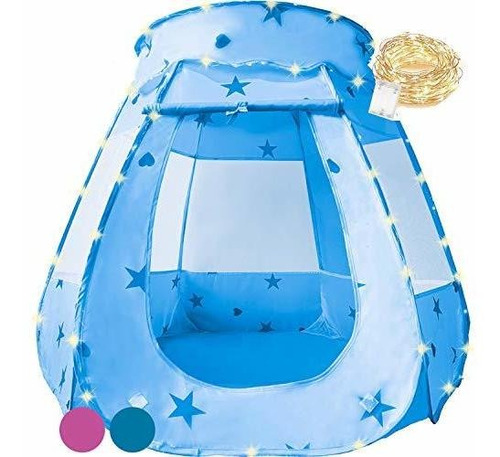 Kingbee Pink Princess Pop Up Play Tent Ball Pit Con Luces, J