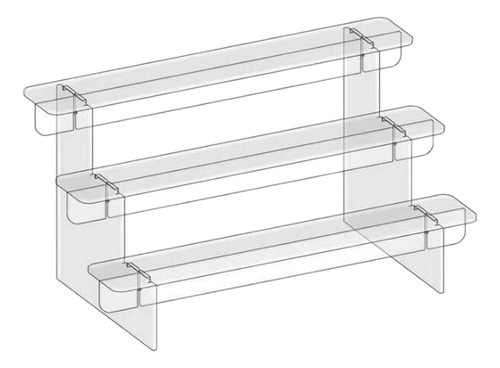 Soporte De Exhibición Acrílico, Estantes 3 Niveles