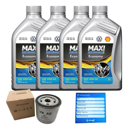 Kit Troca Óleo Sintético Maxi Performance 10w40+ Filtro Vw