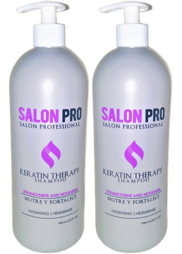 Combo × 2 Shampoos Keratin Therapy Marca Salon Pro