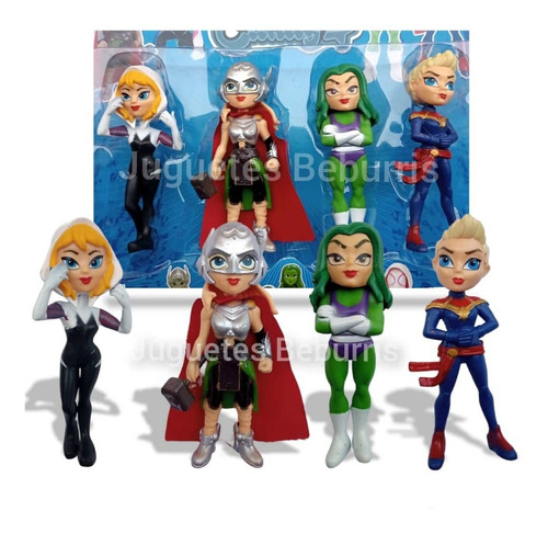 Muñecas Spidergwen, Shehulk, Jane Foster Y Cap Marvel