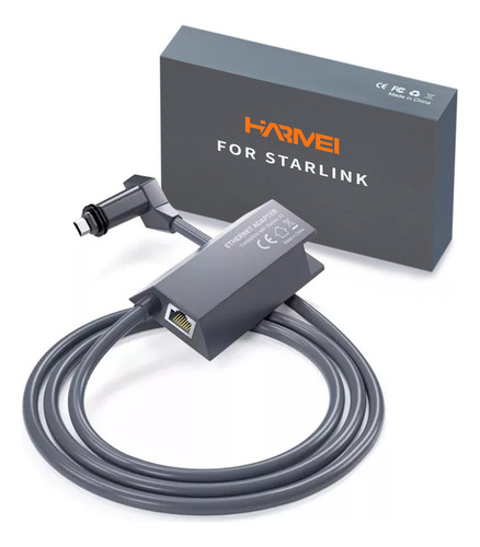 Adaptador Ethernet Para Starlink Harmei Rectángulo Plato Satélite Internet V2 Starlink A Rj45 De Red Rápida Y Estable Para Starlink Actuated Gen 2 Gris
