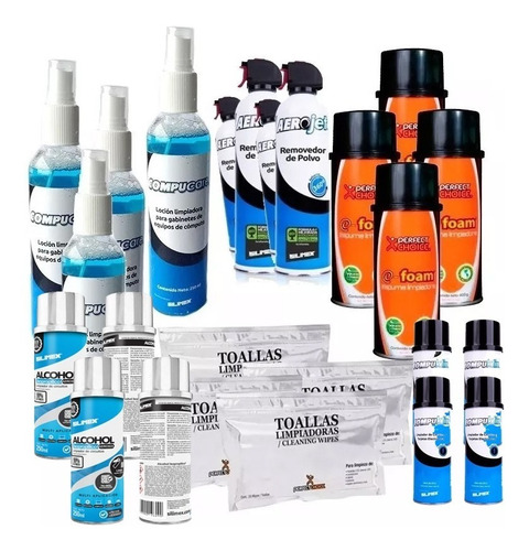 Kit Limpieza Perfect 4 C/u Limpiador Espuma Toallas Aire