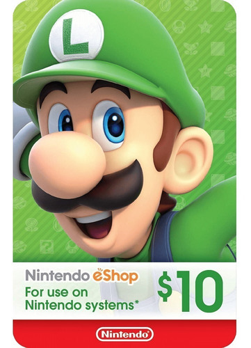 Nintendo Eshop Gift Tarjeta Card De 10 [ Código Digital 