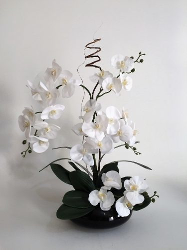 Arranjo Flores Artificiais Orquídeas Brancas Frete Grátis | Frete grátis