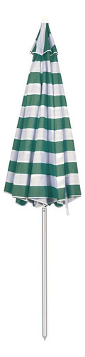 Sombrilla articulada de aluminio grande para piscina, 260 cm, a rayas, color verde