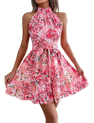 Vestido Floral Feminino Moda Elegante Romântico Estilo