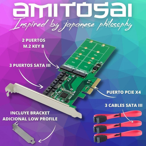 Tarjeta Controladora Pcie X4 5 Puertos Sata 3.0 M.2 B Key