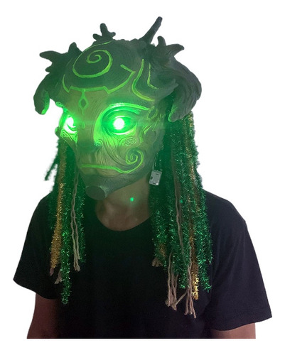 Máscara De Elfo Verde Con Forma De Árbol Aterrador De Hallow