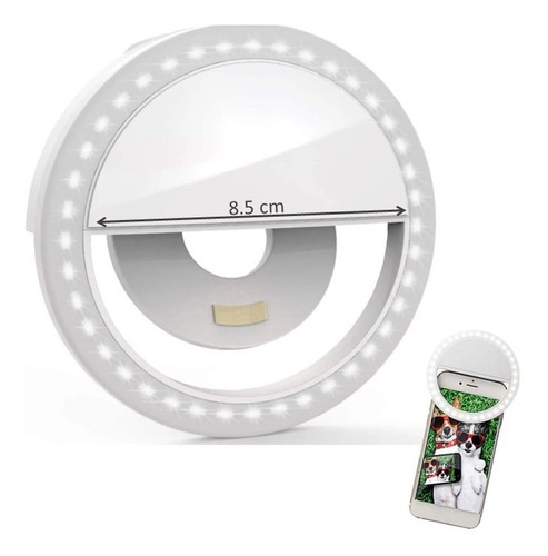 Aro De Luz Led Para Celular Recargable Usb Selfies