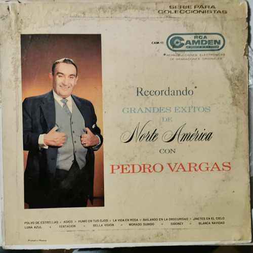 Disco Lp: Pedro Vargas- Norte America