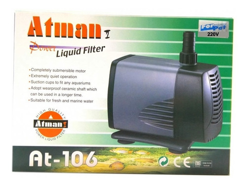 Atman At-106 3000l/h 220v Bomba Submersa P/ Aquarios Fontes