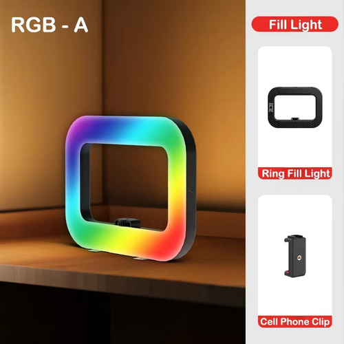 Luz De Anillo Rgb Recargable Para Fotografía Para Selfies, C