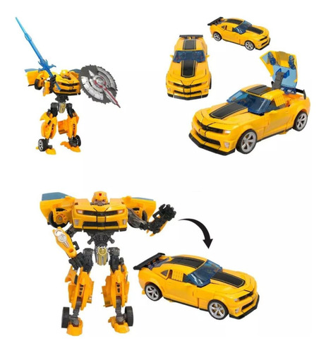 Boneco Super Change Robot Com Espada E Escudo - 2 Em 1