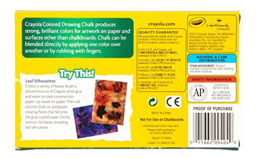 Binney & Smith Crayola(r) Drawing Chalk, Assorted Colors,