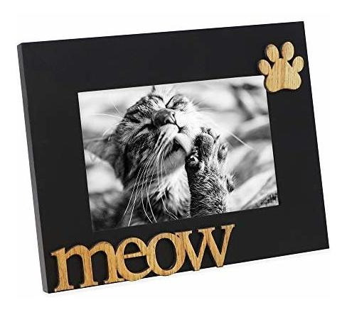 Isaac Jacobs Black Wood Sentiments Cat Meow Picture Ppt5z