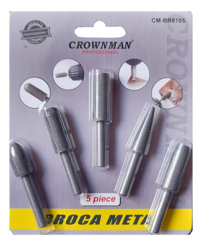 Broca Lima Rotativa 1/4   Para Metal 5 Pcs