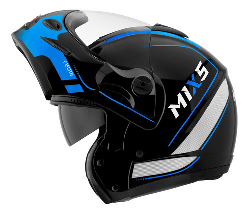 Capacete Articulado Robocop Mixs Captiva Route Viseira Solar Cor Azul-brilhante Tamanho do capacete 62