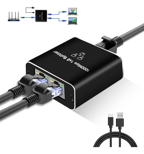 Divisor Ethernet Rj45 De 1 A 2 Salidas, Divisor De Red Newca