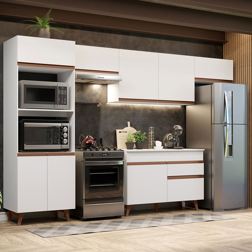 Cocina Integral Reims 330cm Madesa GRRM33000109 color blanco