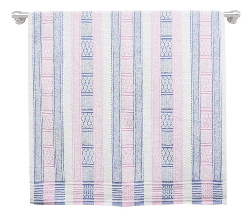 Toalla La Josefina Tradicional Baño Completo 100% Algodón Rayas Rosa-azul