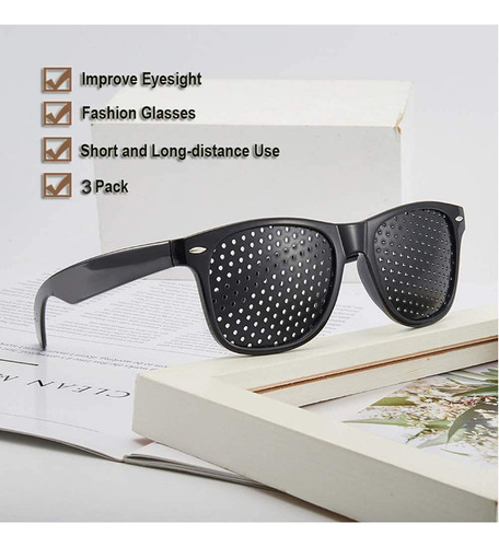 Gafas Estenopeicas Para Mejorar La Visión Negras Unisex Para