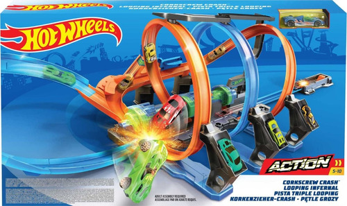 Hot Wheels Corkscrew Crash Triple Looping Infernal Pistas