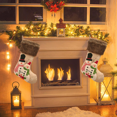 Bolsas De Regalo De Calcetines De Papá Noel Navideños Bolsas
