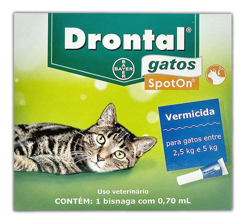 Drontal Gatos Spoton 2,5kg A 5kg 0,7 Ml - Bayer