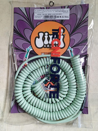 Cabo Tecniforte Jimi Coil 30ft 9m Verde Plug Reto Guitarra