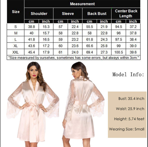 Ropa Para Dormir Perspectiva Atractivas Encaje Bata Kimono