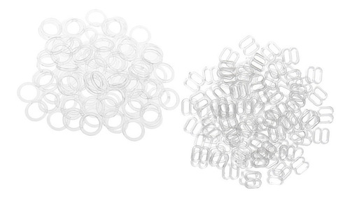 200 Pieces Bra Strap Hook Slider Buckle 8mm Clear
