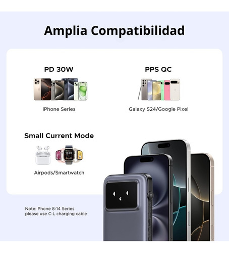 Power Bank Robot Ugreen 10,000mah Usb C 30w Pantalla Tft