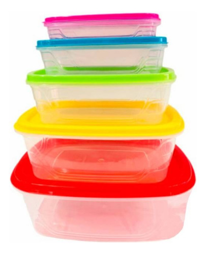 Set Tapers Rectangulares 5 Piezas Hermético Rainbow