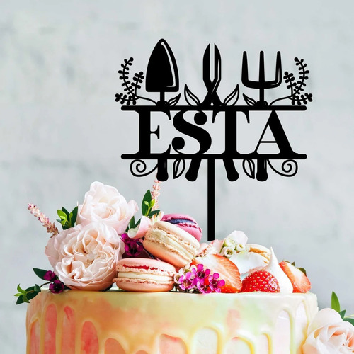 Cake Topper Adorno Torta - Planta Jardinería Personalizado