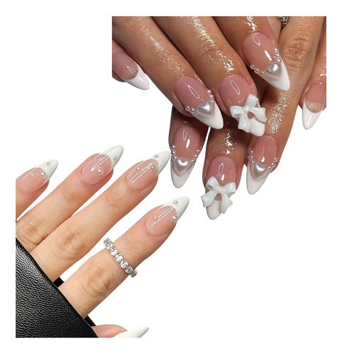 48pz Uñas Postizas Nail Tips Press On Nude Francesas Fantasy