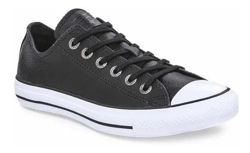 Converse all star de cuero negras on sale