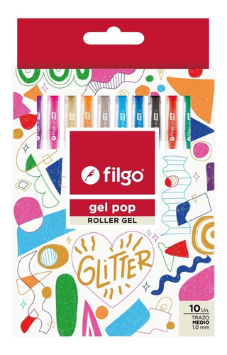 Lapicera Roller Filgo Gel Glitter X 10 Colores (pack)