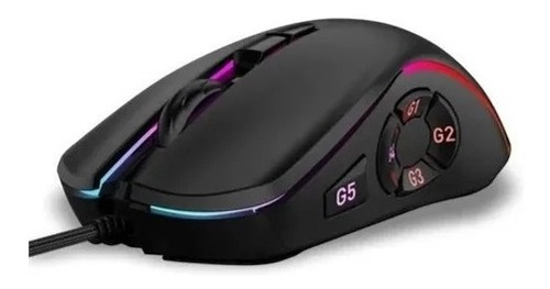 Mouse Gamer Periférico 7200dpi 10 Botones Cable Rgb Weibo X9 Color Negro